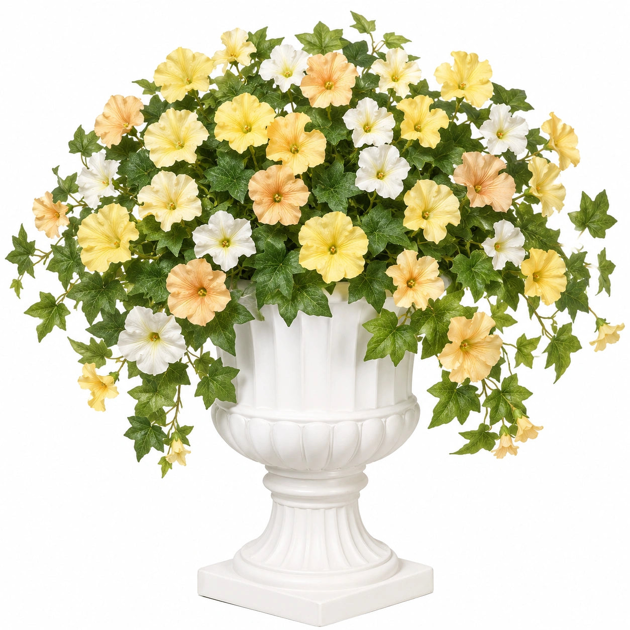 Composition Florale Artificielle Multicolore avec Vase Blanc