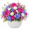 Bouquet de Fleurs Artificielles Multicolores avec Pot