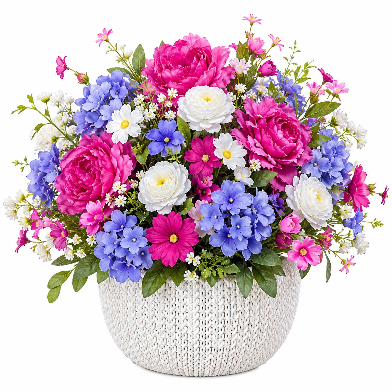 Bouquet de Fleurs Artificielles Multicolores avec Pot