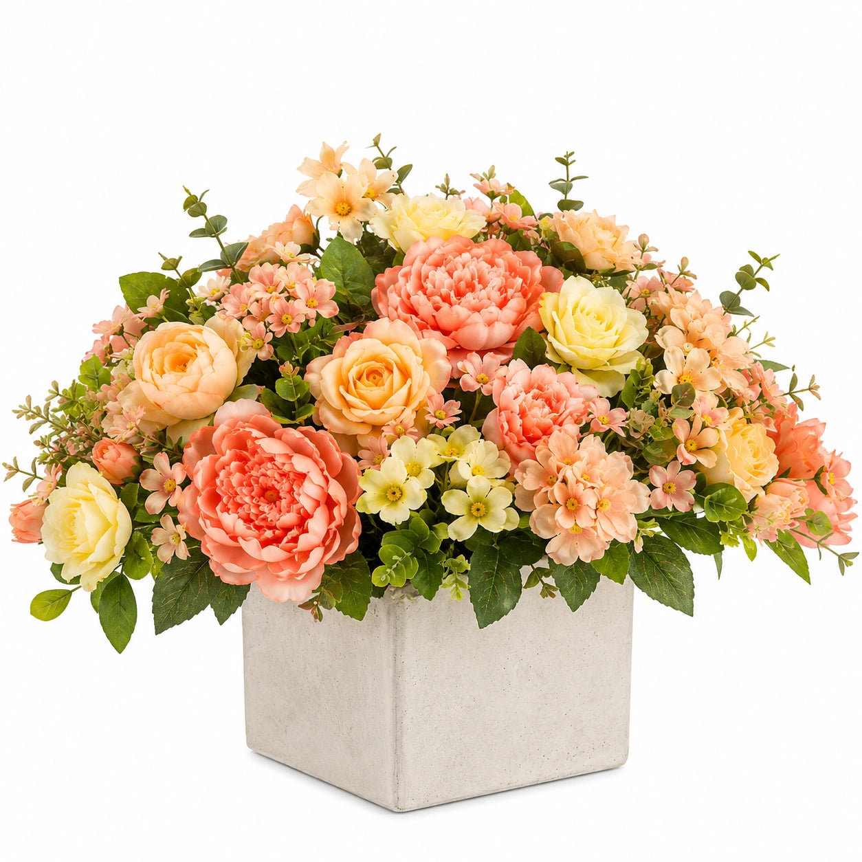 Composition Florale Artificielle en Couleurs Pastel