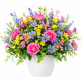 Bouquet Artificiel Multicolore avec Pot Déco
