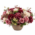 Bouquet de Fleurs Artificielles Rouge et Crème Élégant