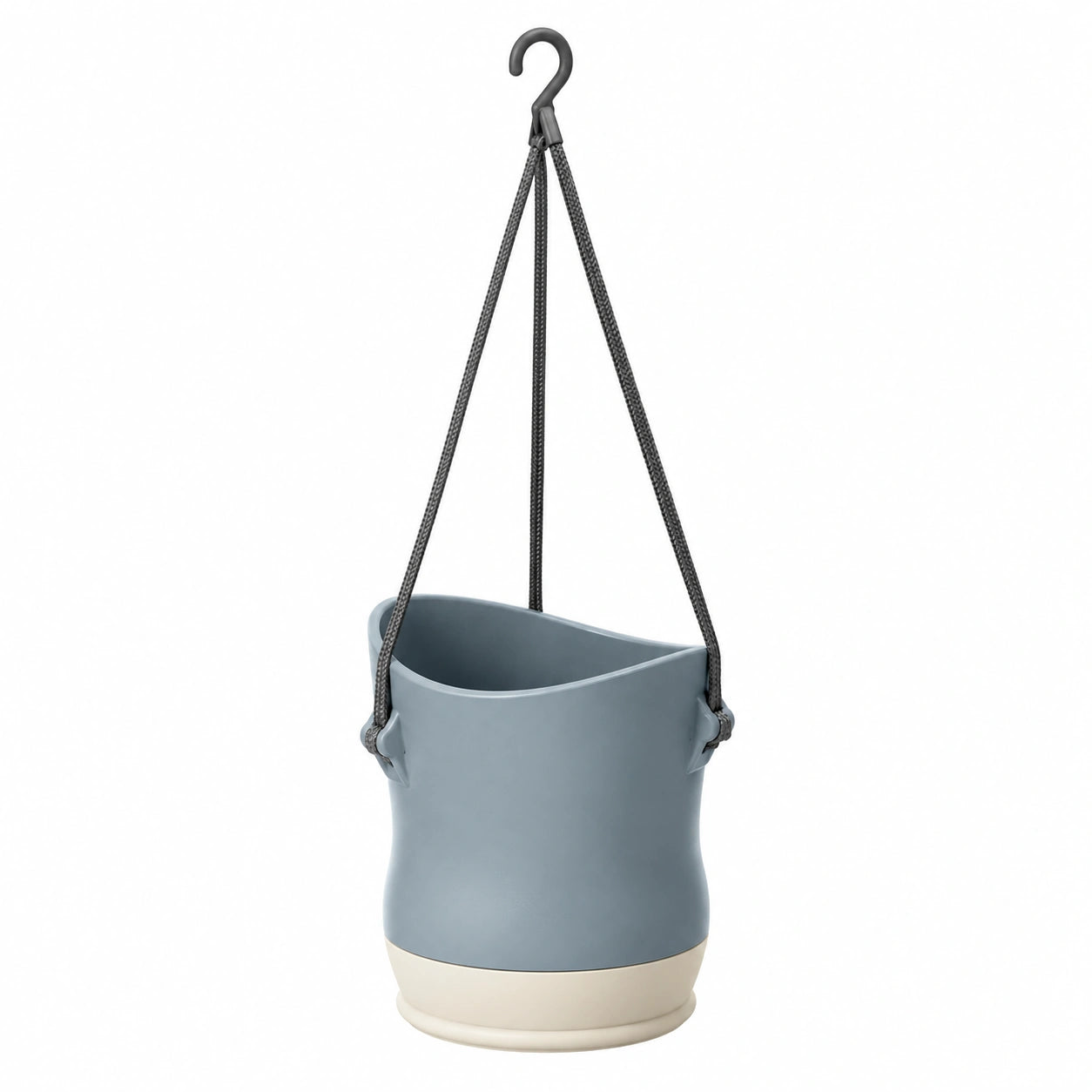 Pot de Fleurs Suspendu en Plastique Bleu/Blanc