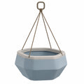 Pot de fleurs suspendu bleu moderne avec cordelette
