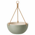 Pot de Fleurs Suspendu Vert et Beige en Céramique