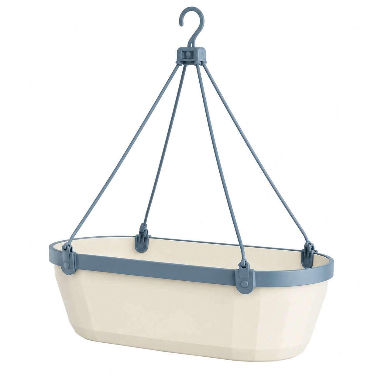 Jardinière Suspendue avec Crochet Bleu et Beige 30x15x10 cm