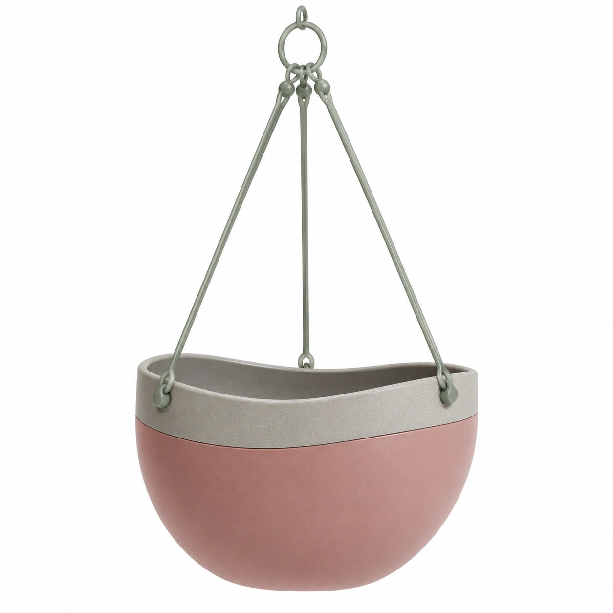 Pot de Fleurs Suspendu 22cm en Rose et Gris