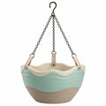 Pot de Fleurs Suspendu en Vagues Beige et Vert pour Intérieur et Extérieur