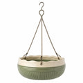 Pot de Fleurs Suspendu Vert et Ivoire