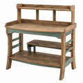 Table de jardinage en bois avec étagères de rangement marron/bleu