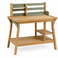Table de Rempotage en Bois avec Étagères Vertes