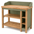 Table de Jardin avec Étagères en Chêne et Vert