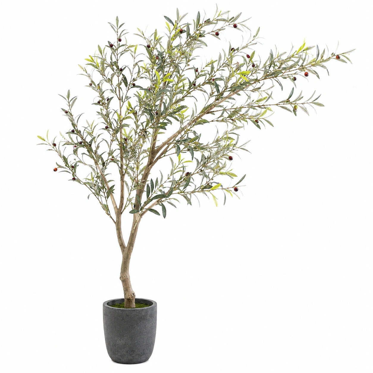 Arbre Olivier Artificiel 180 cm avec Pot Noir
