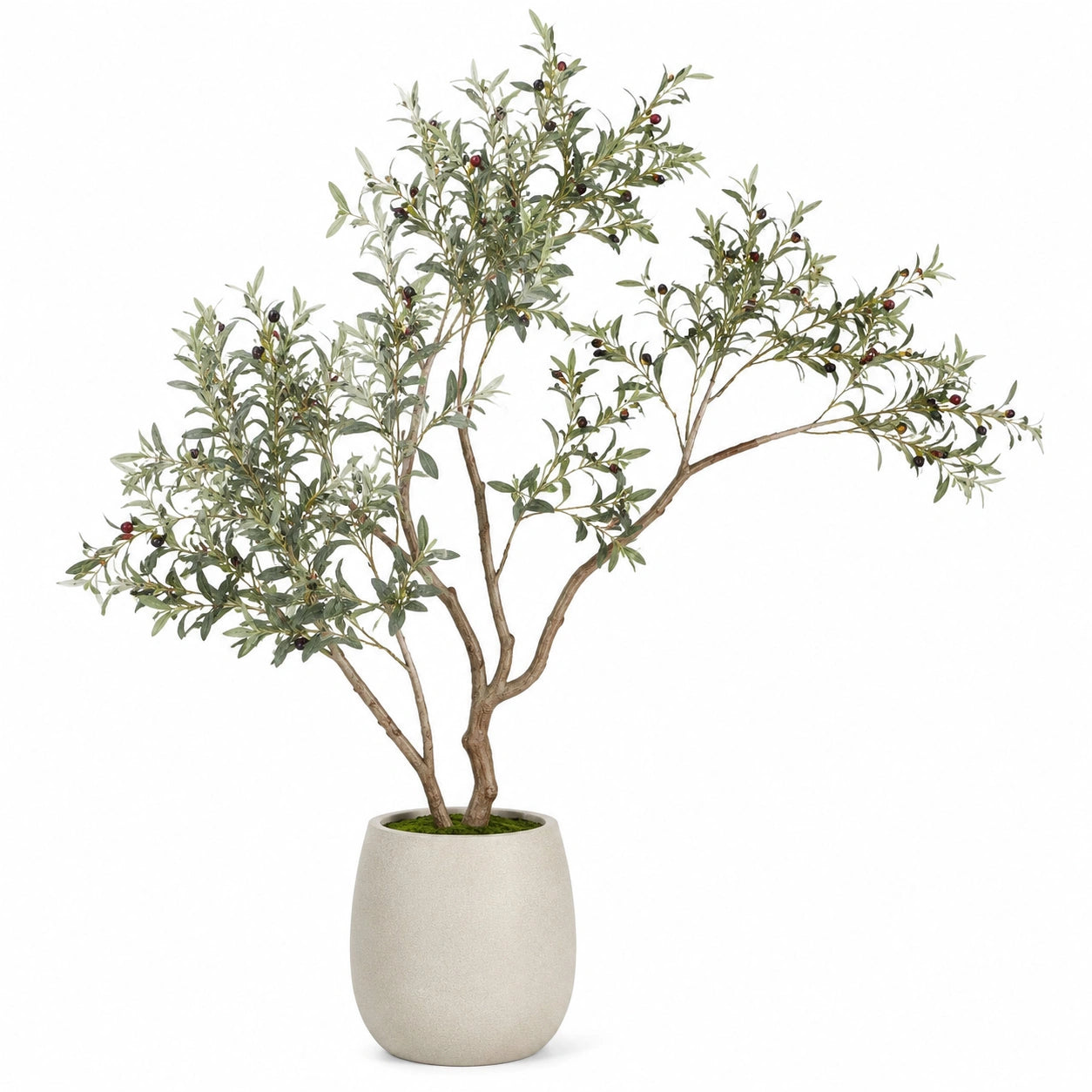 Olivier artificiel d'intérieur en pot, hauteur 180 cm, vert
