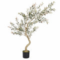 Arbre d'Olivier Artificiel 150 cm Vert et Noir en Pot
