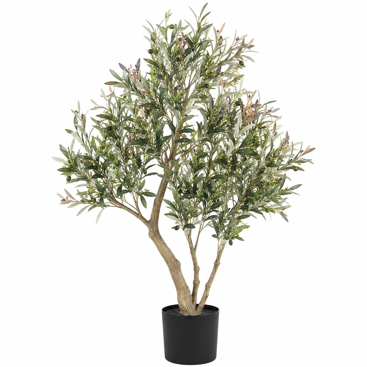 Arbre d'Olivier Artificiel avec Pot Noir - 160 cm
