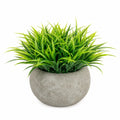 Plante artificielle verte avec pot décoratif gris, 20 cm