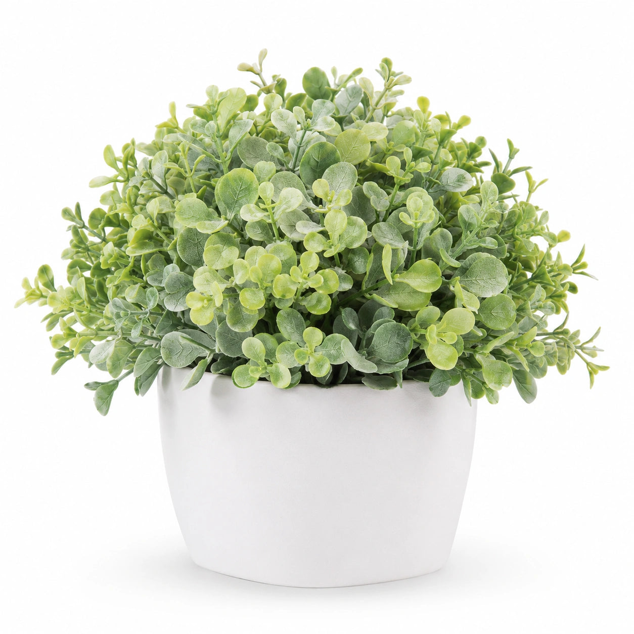 Plante Artificielle Verte en Pot de Céramique
