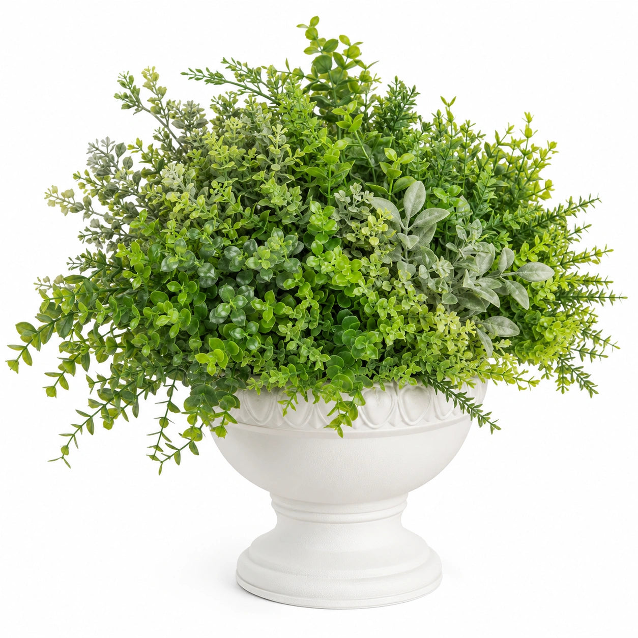 Plante artificielle décorative verte avec pot blanc