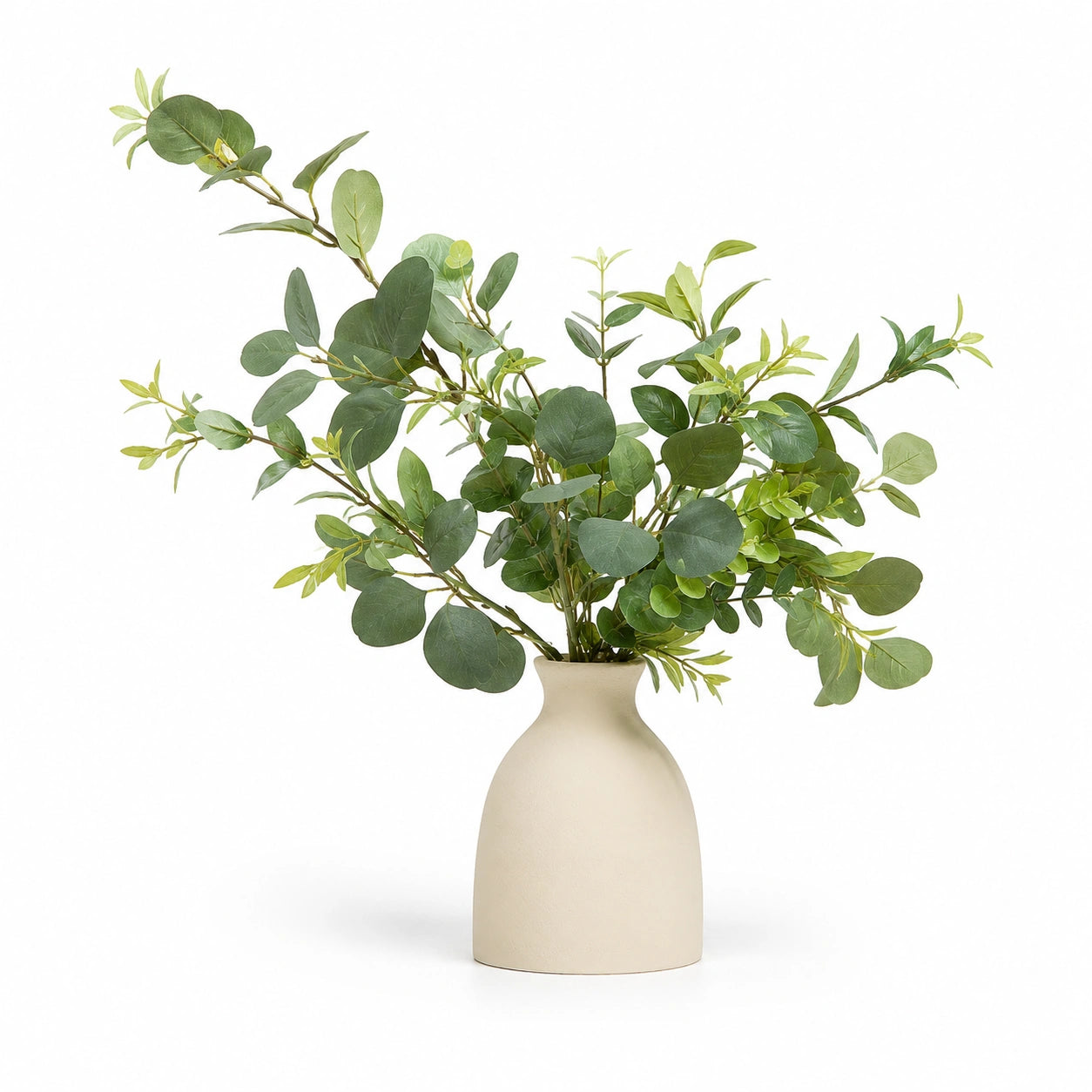 Plante Artificielle Eucalyptus avec Vase Beige 45 cm