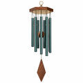 Carillon à Vent Hexagonal 6 Tubes en Vert et Brun 90 cm