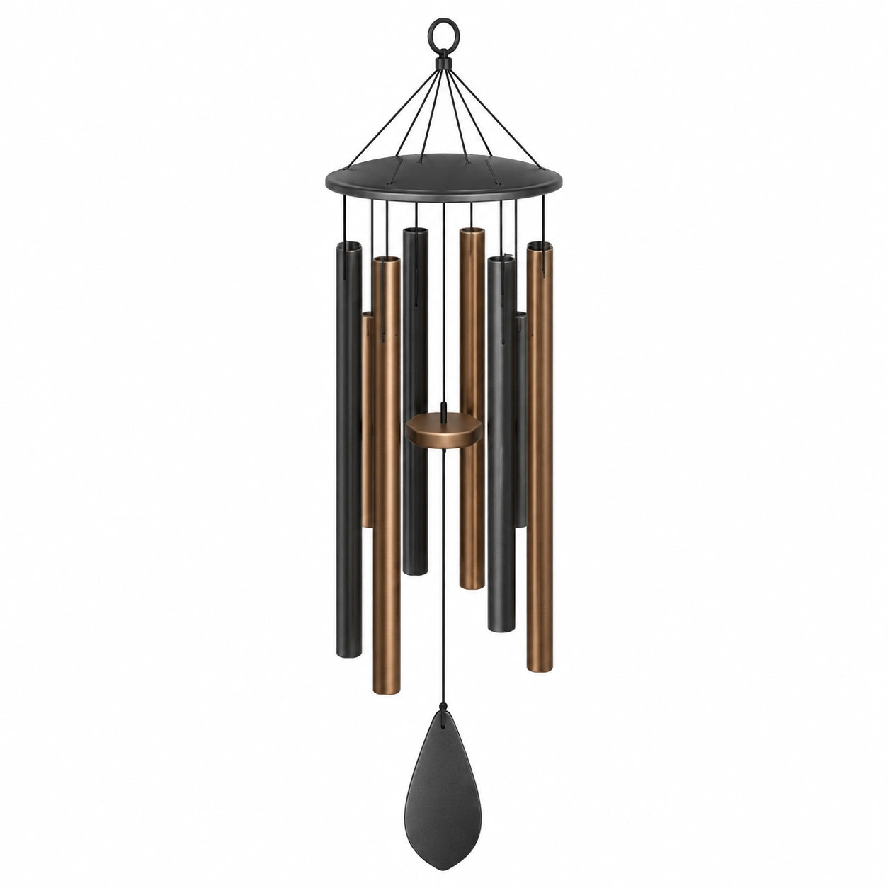 Carillon éolien en métal noir et cuivre 100 cm