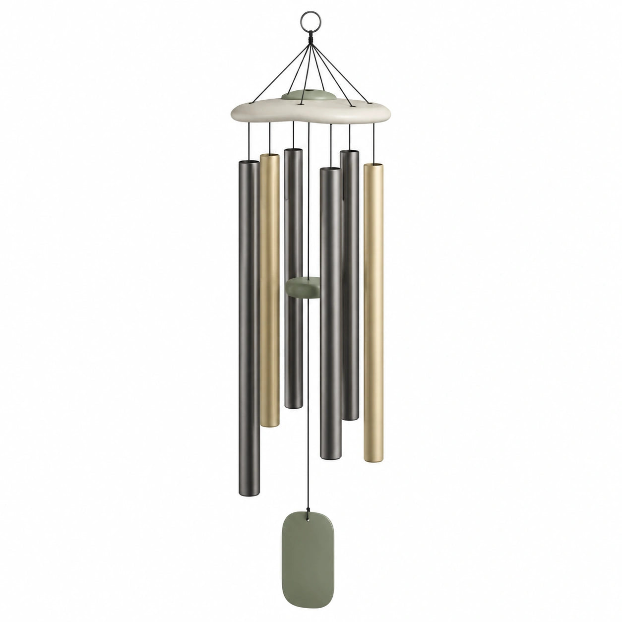 Carillon à Vent Élégant Extérieur Intérieur 90cm Argent/Or