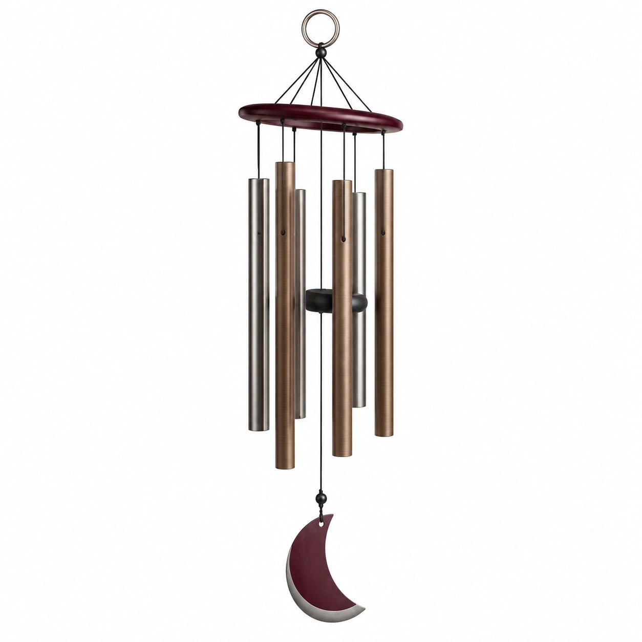 Carillon Éolien Métallique Argent/Bronze/Bordeaux Décoration Extérieure
