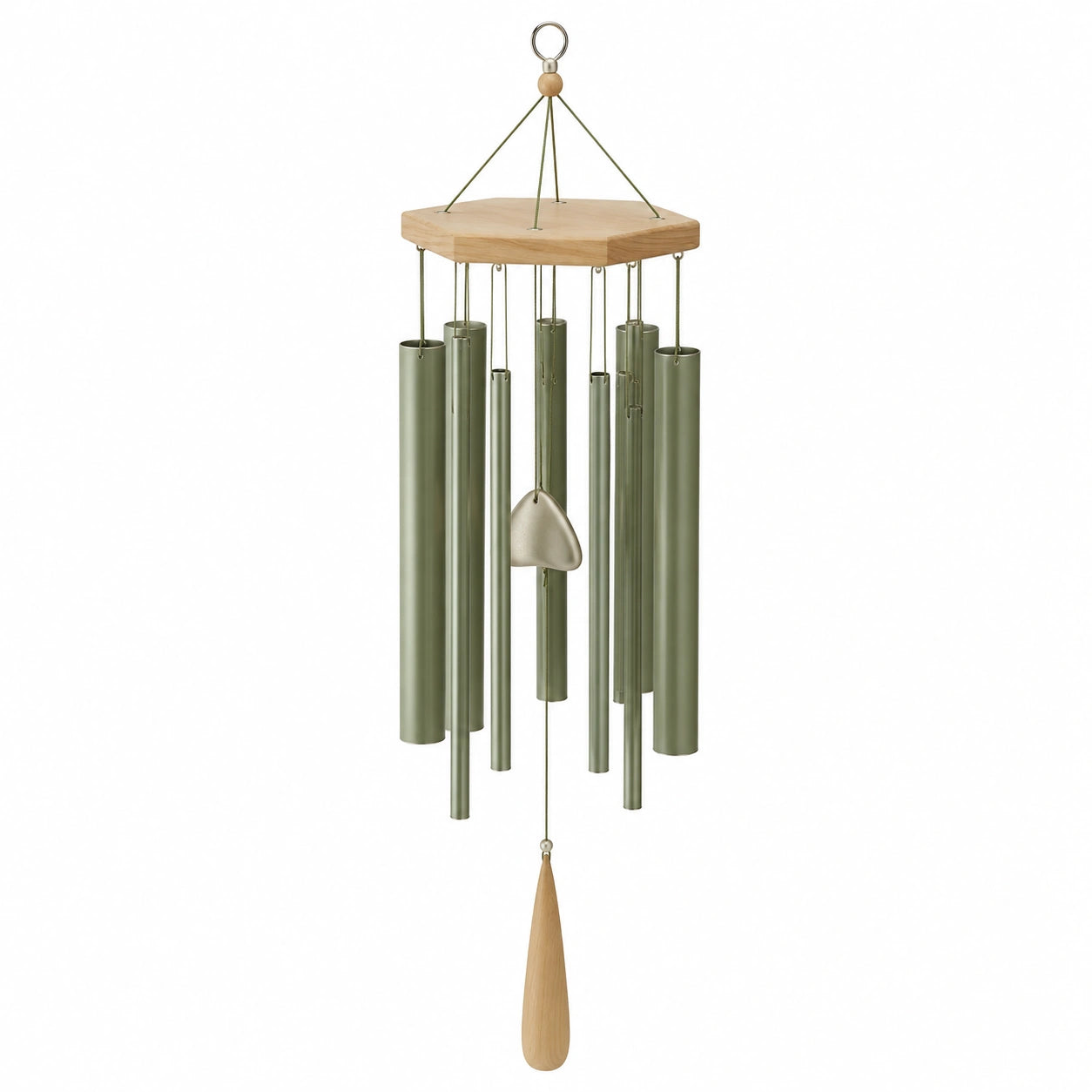 Carillon éolien extérieur vert 80 cm