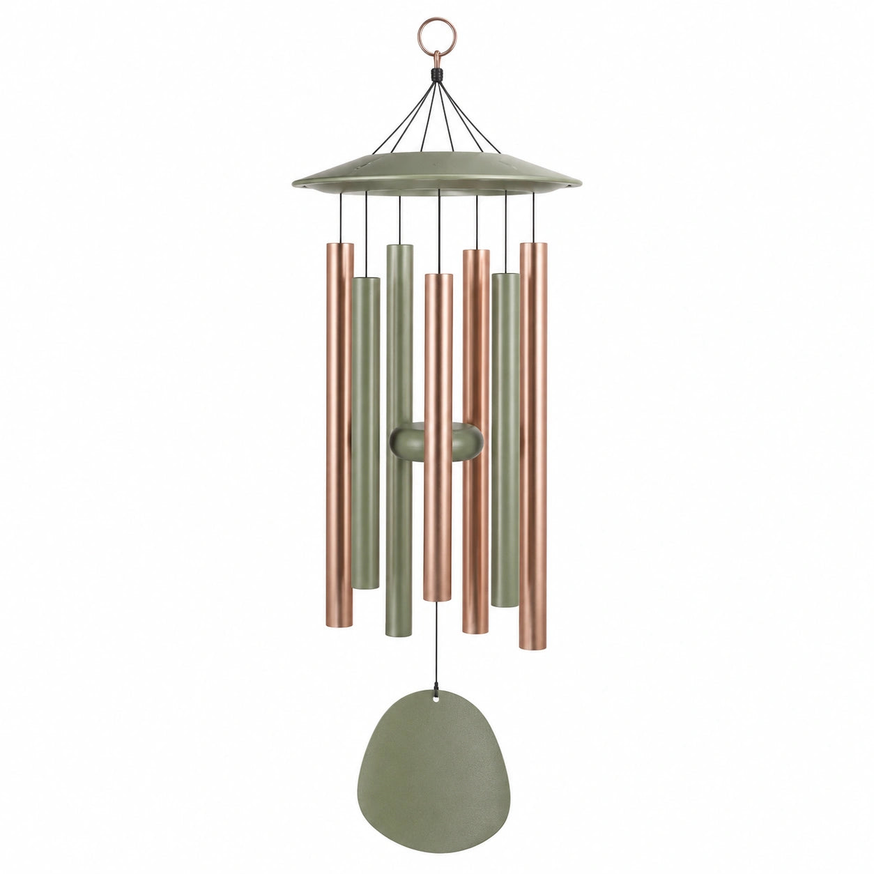 Carillon à vent en cuivre et vert, 80 cm