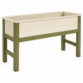 Jardinière surélevée beige et verte avec drainage