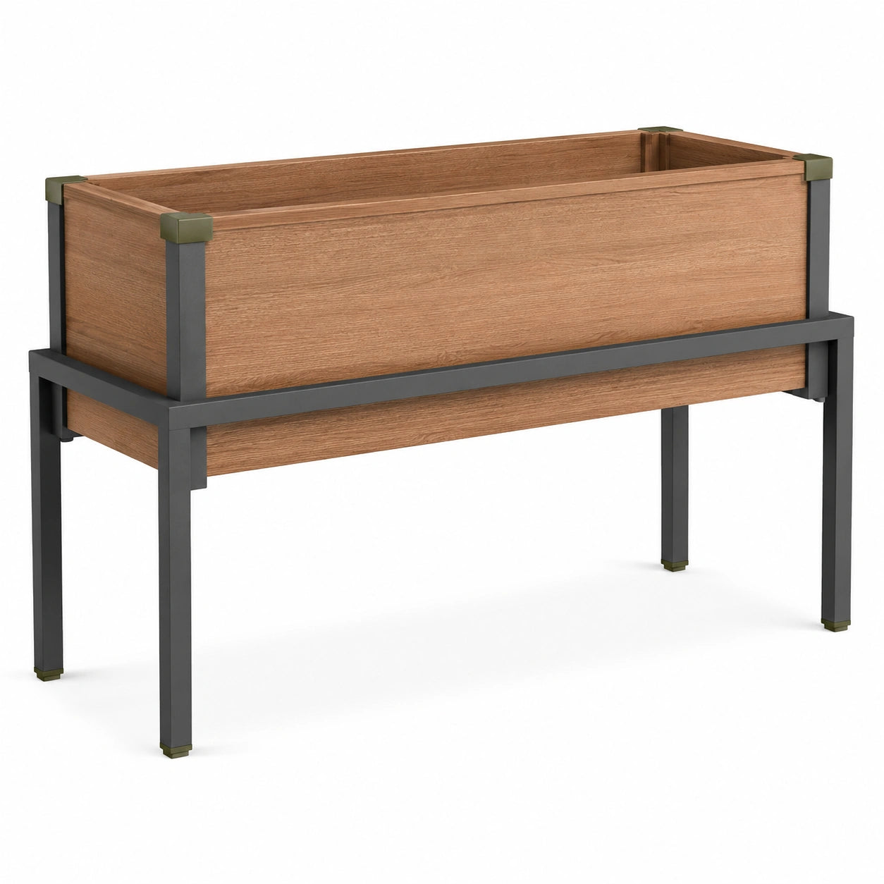 Jardinière surélevée en bois et métal pour intérieur et extérieur