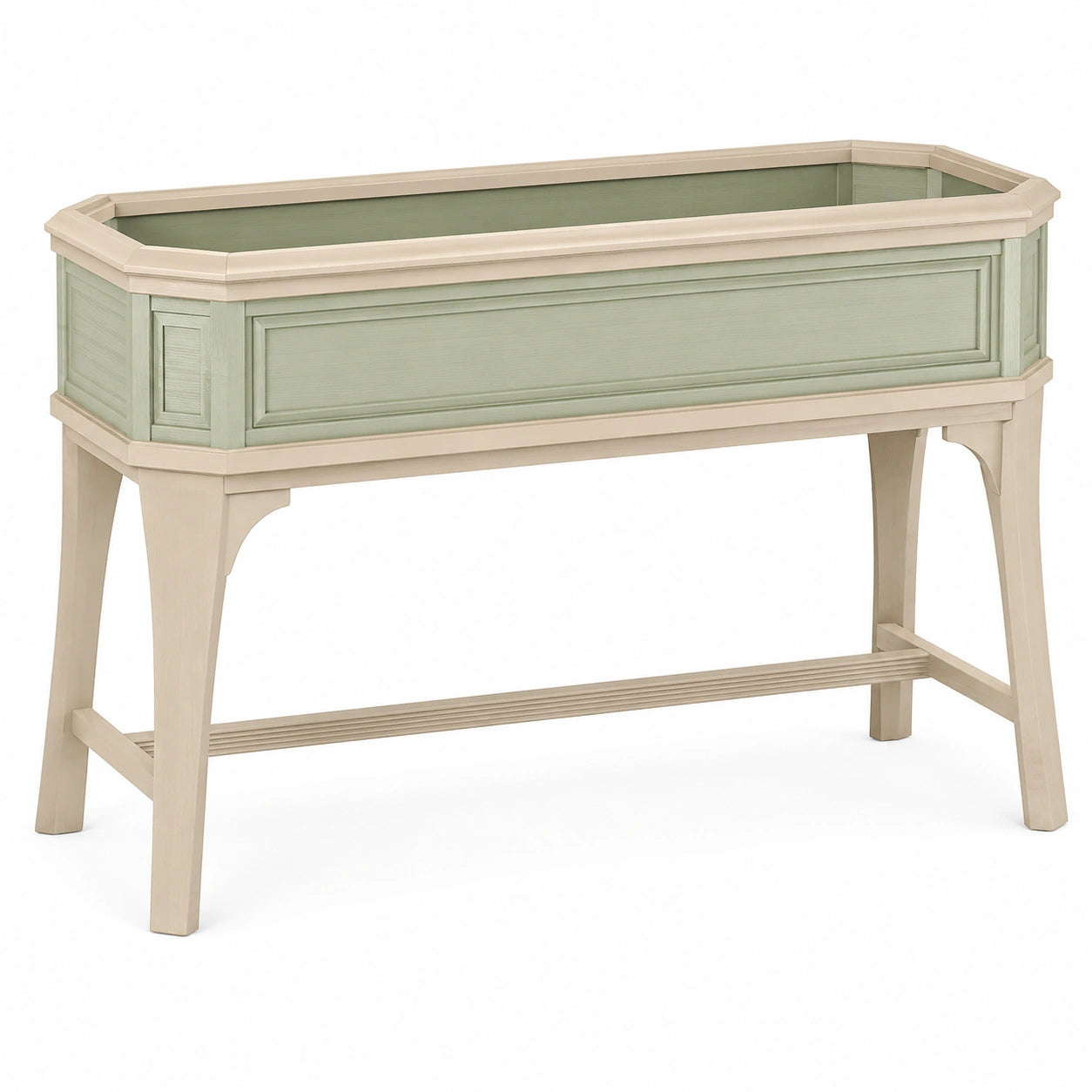 Jardinière surélevée vert et beige pour intérieur/extérieur