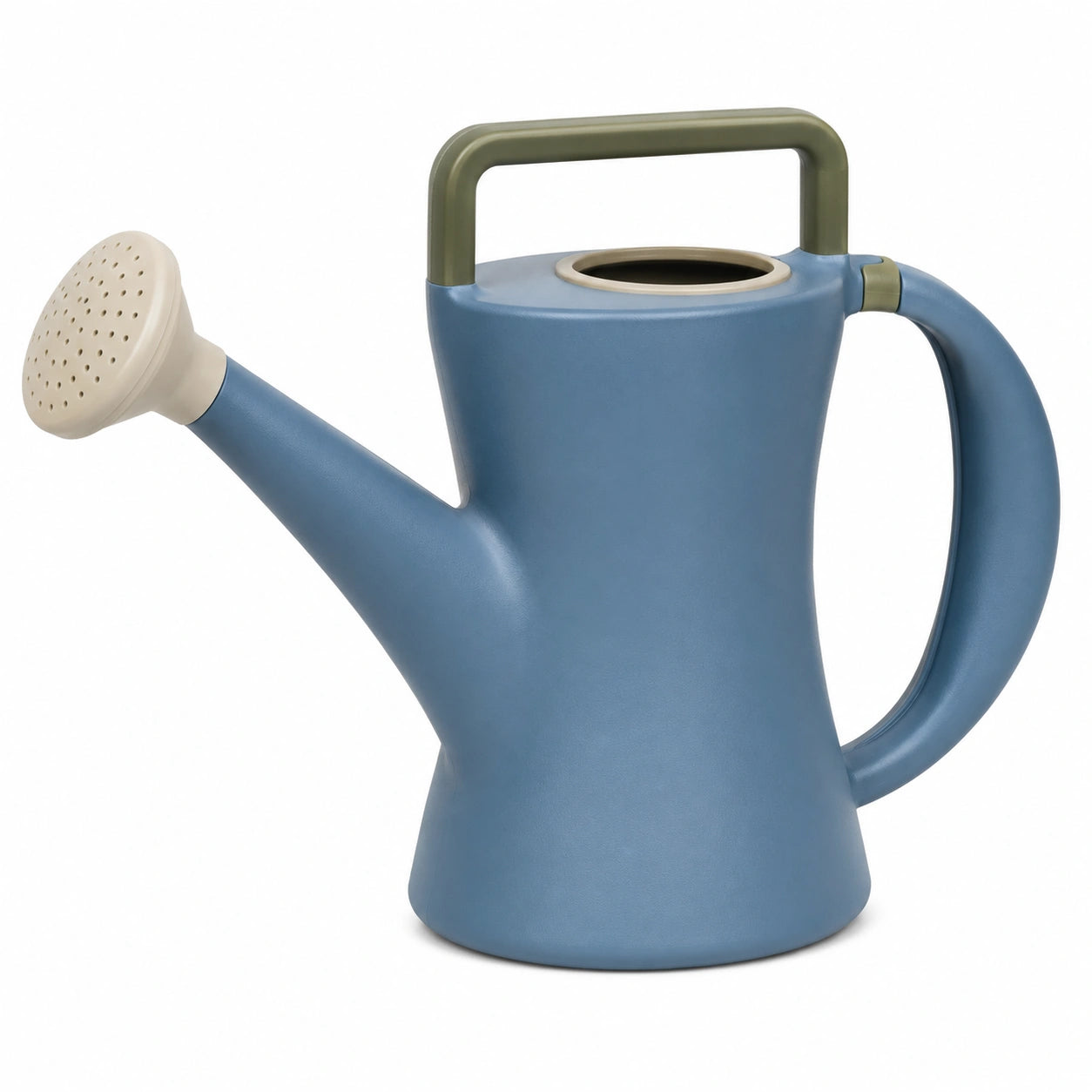 Arrosoir de jardin 5L bleu, kaki et beige avec poignée ergonomique